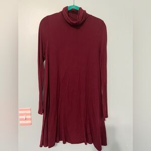 Lulu's Deep Red Long Sleeve Dress